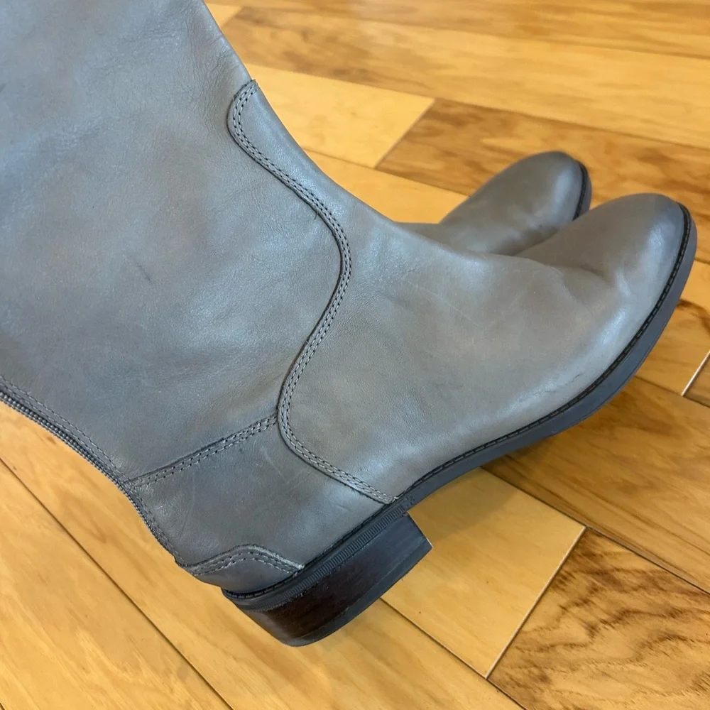 Sam Edelman Penny Leather Riding Boots in Gray